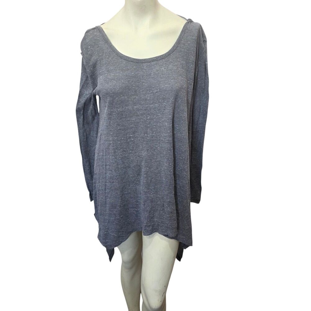 We The Free Gray Tunic Sweater Dress Oversized Boho Sharkbite Medium
